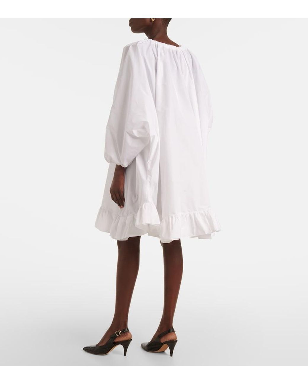 Patou White Ruffled Minidress