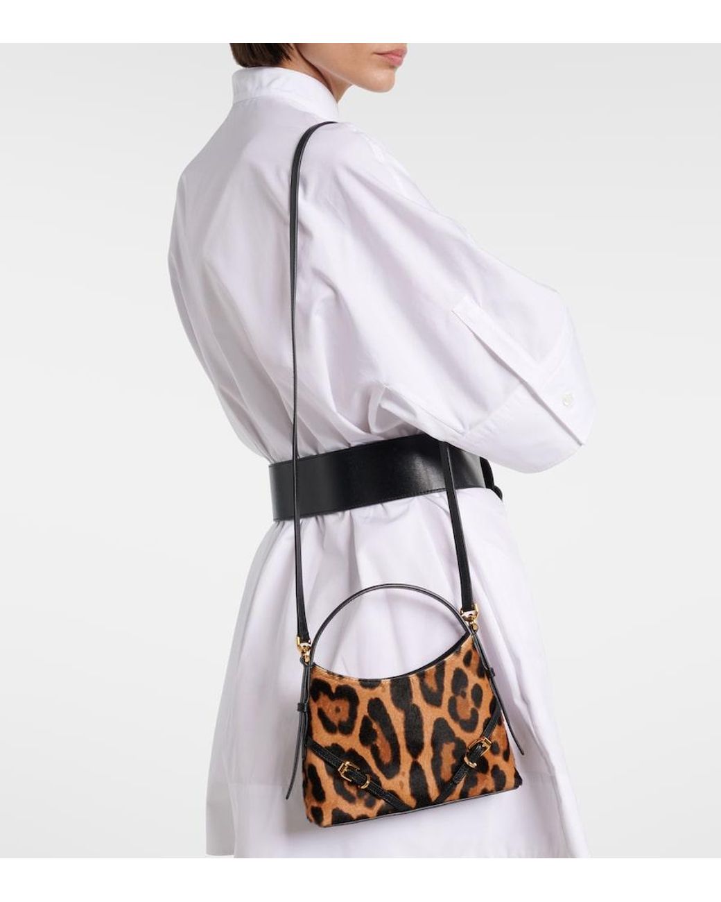 Givenchy Brown Voyou Mini Calf Hair Shoulder Bag