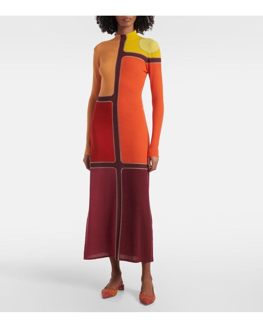 Gabriela Hearst Red Apollonis Wool And Cashmere Maxi Dress