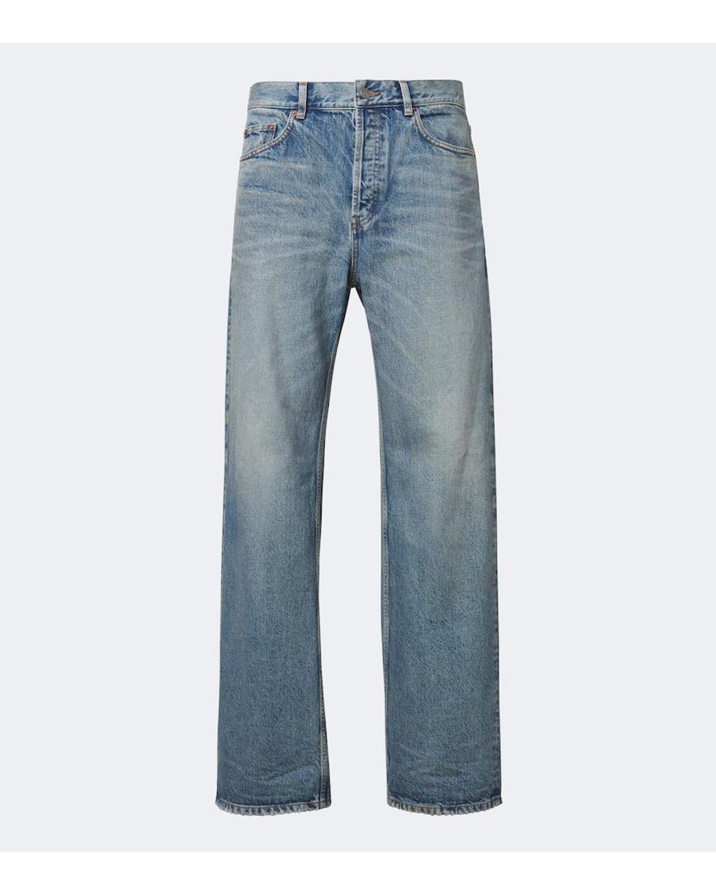 Saint Laurent Blue Faded Wide-Leg Jeans for men