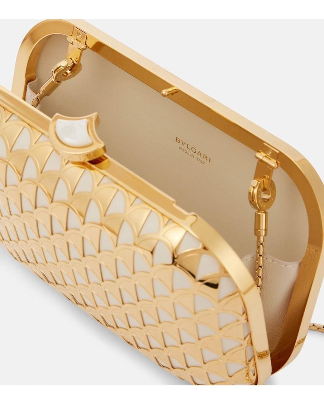 BVLGARI Natural Calla-Plated Clutch