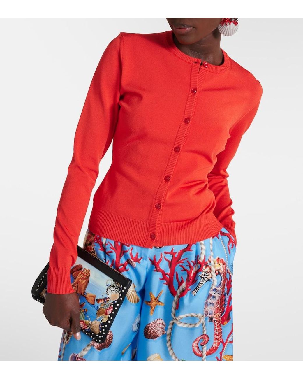 Dolce & Gabbana Red Capri Cardigan