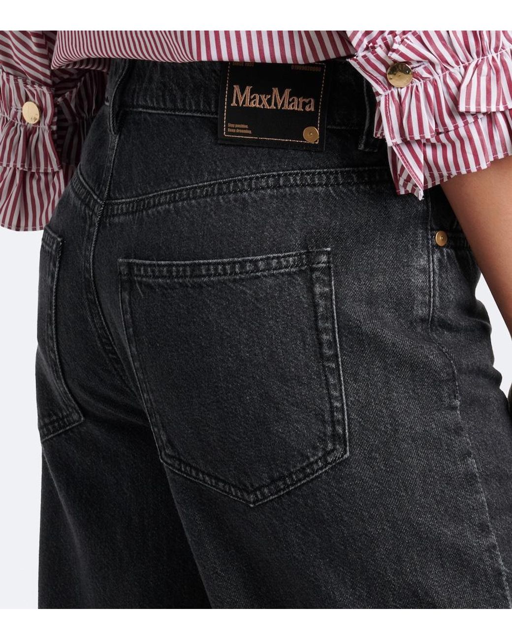 Max Mara Blue High-Rise Straight Jeans