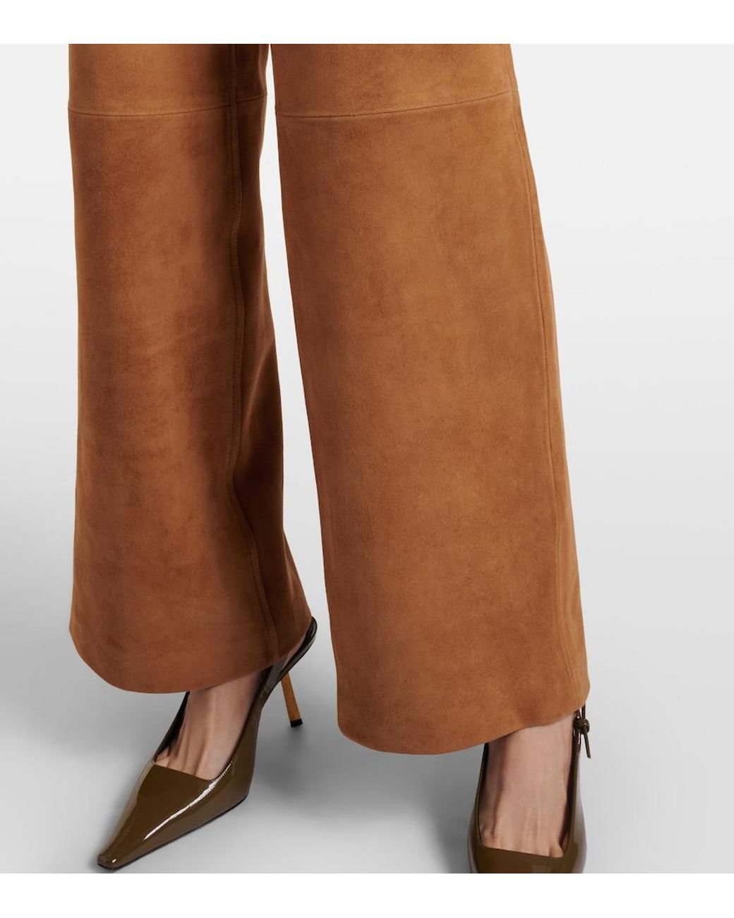 Nour Hammour Brown Milo Suede Wide-Leg Pants