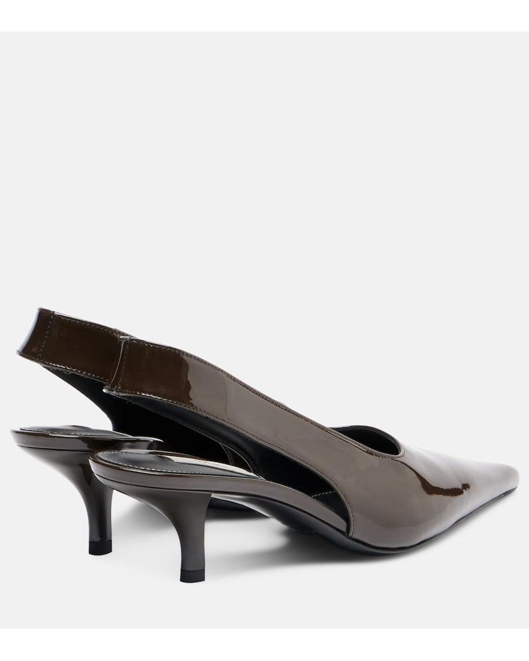 Totême Black Patent Leather Slingback Pumps