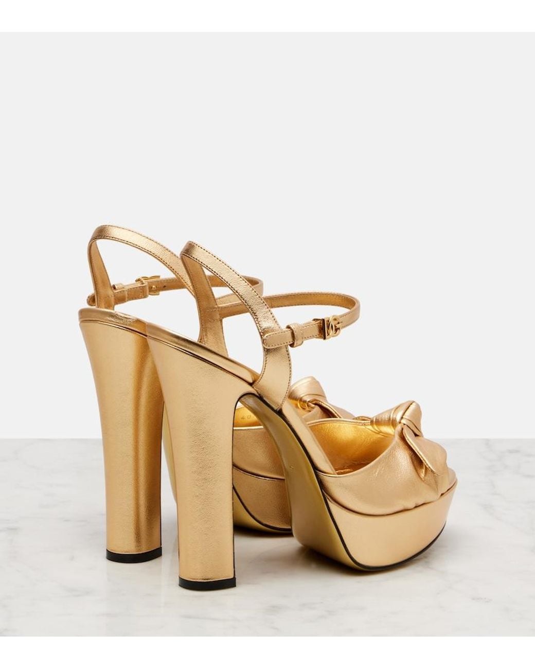 Dolce & Gabbana Metallic Platform Sandals