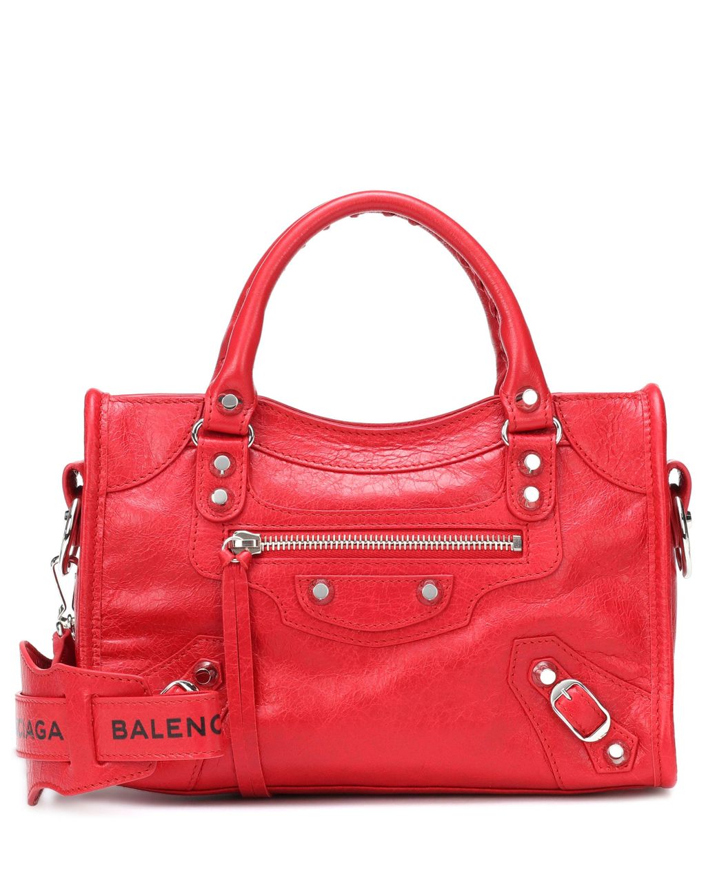 Balenciaga Classic City Mini Leather Tote in Red | Lyst