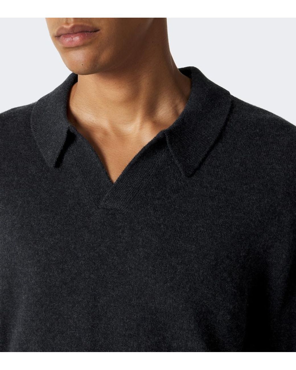 LeKasha Black Bale Cashmere Polo Sweater for men