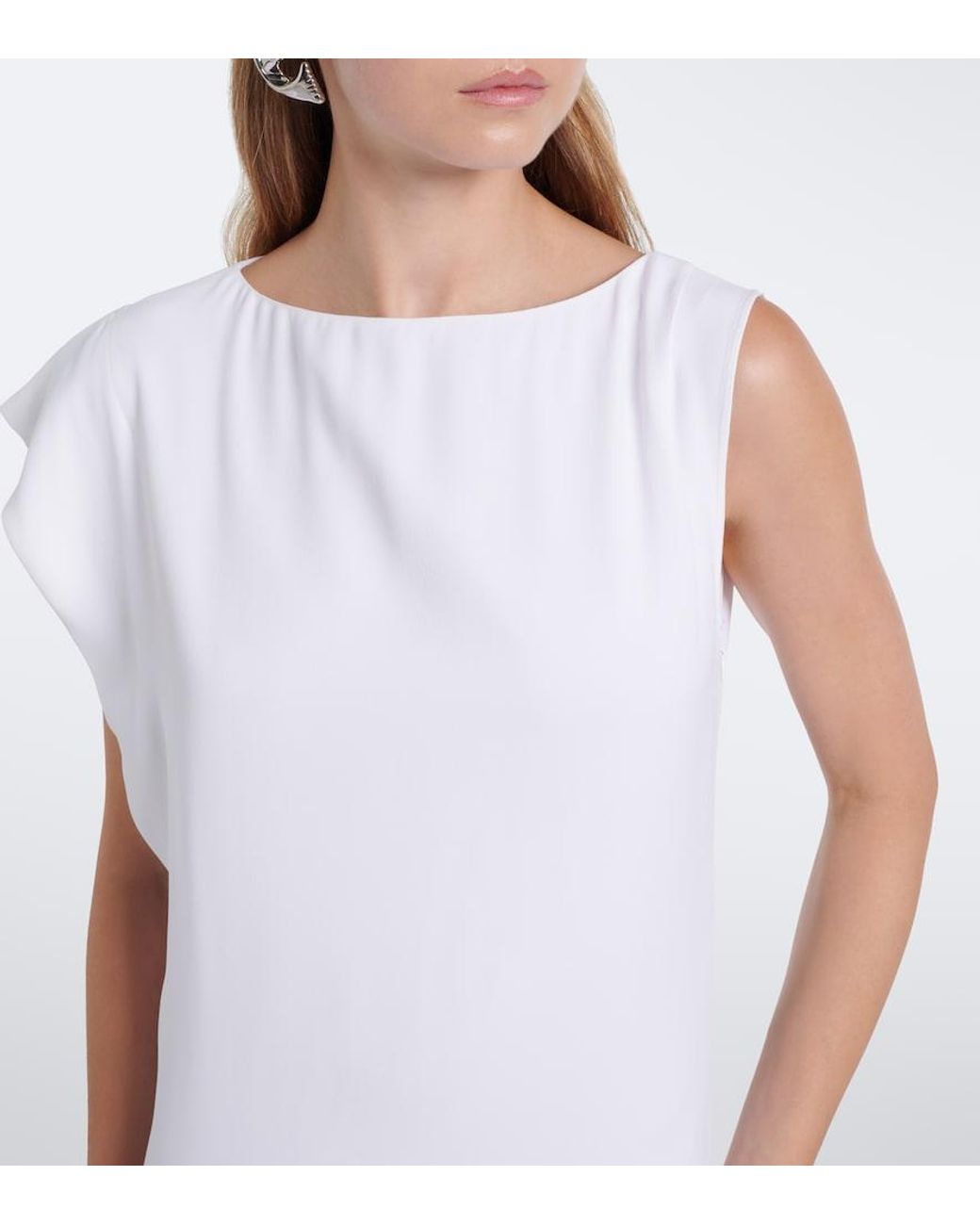 Jacquemus White Drapee Jersey Maxi Dress