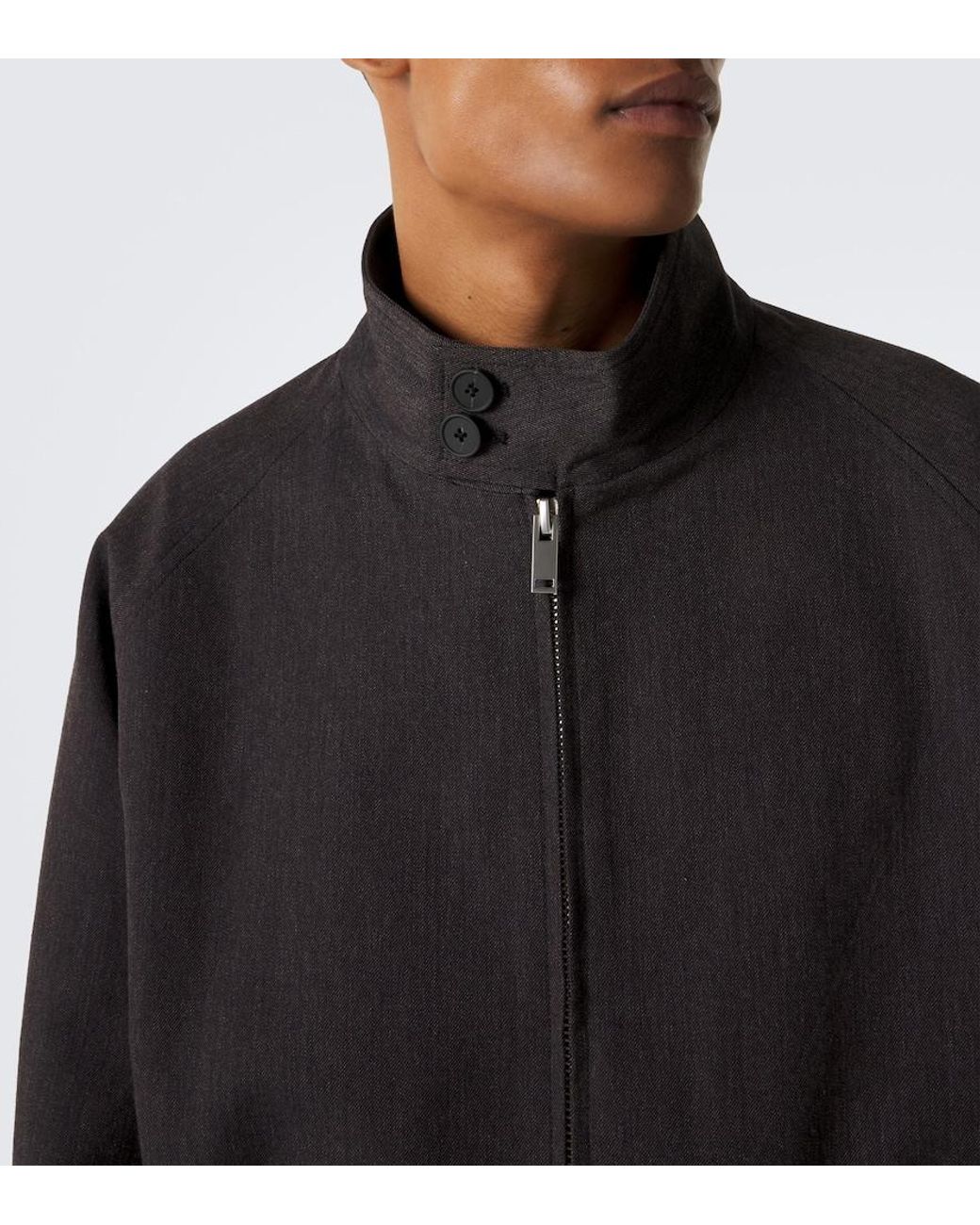 Studio Nicholson Black Over Cotton And Wool Bomber Jacket for men