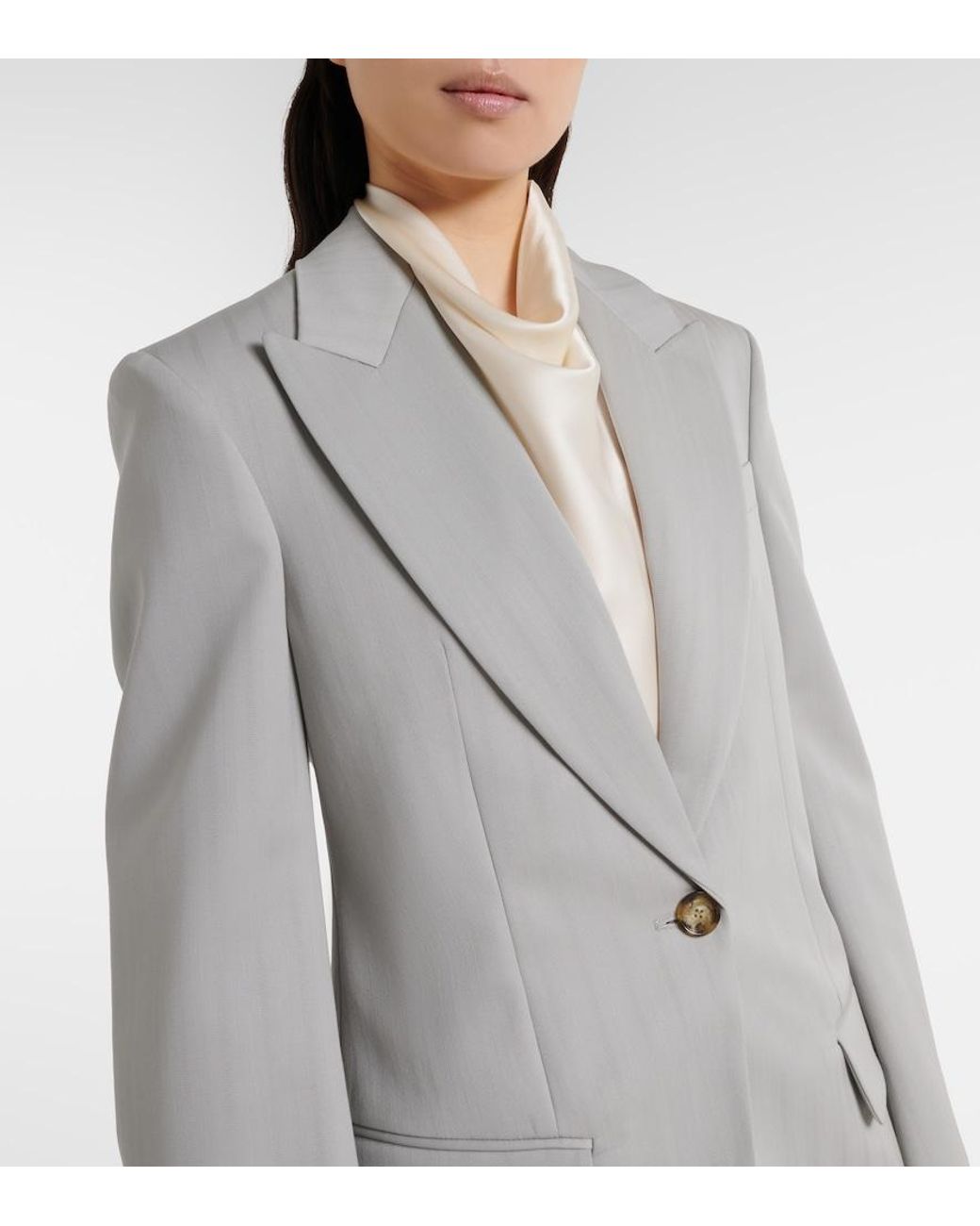 Stella McCartney Gray Striped Wool Blazer