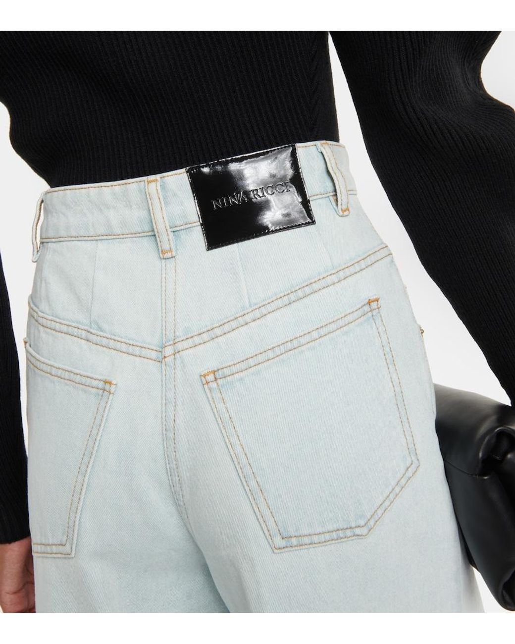 Nina Ricci White High-Rise Flared Jeans