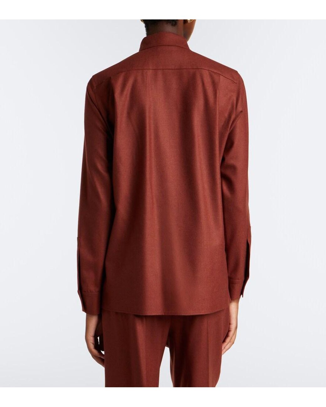 Max Mara Red Cashmere-Blend Shirt
