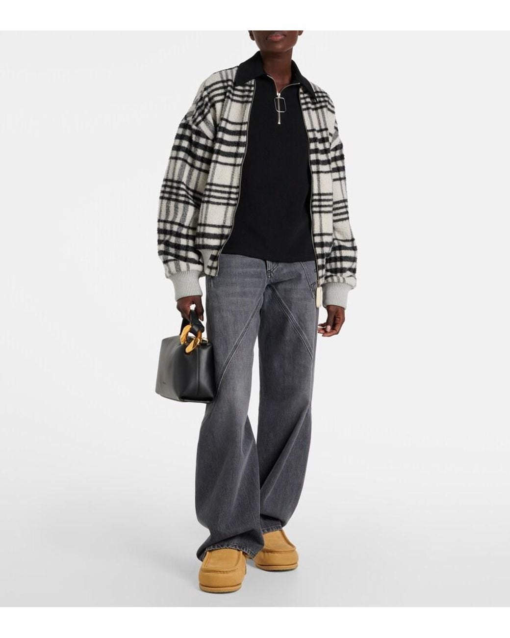 J.W. Anderson Natural Shearling-Lined Suede Mules