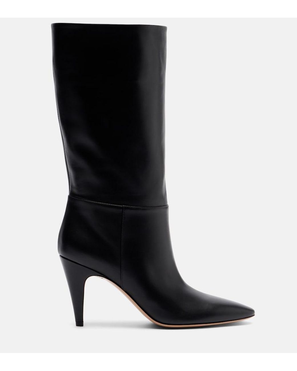 Gianvito Rossi Black Elise 85 Leather Mid-Calf Boots