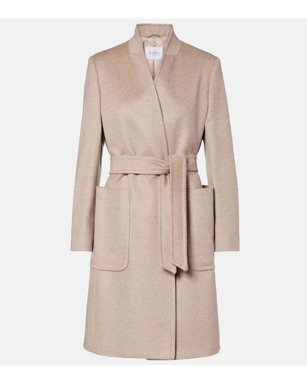 Max Mara Natural Elenia Cashmere Wrap Coat