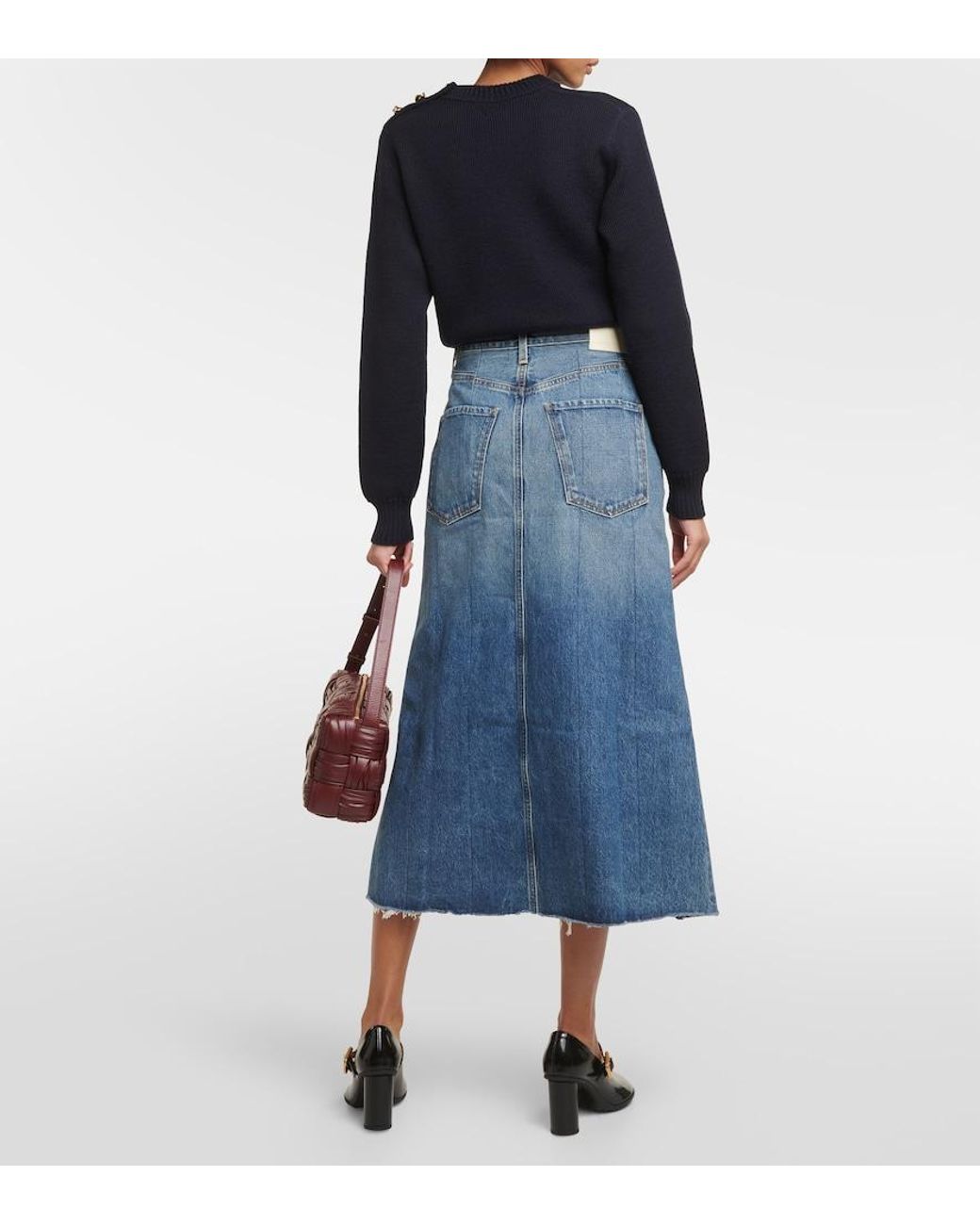 Citizens of Humanity Blue Raian Denim Midi Skirt