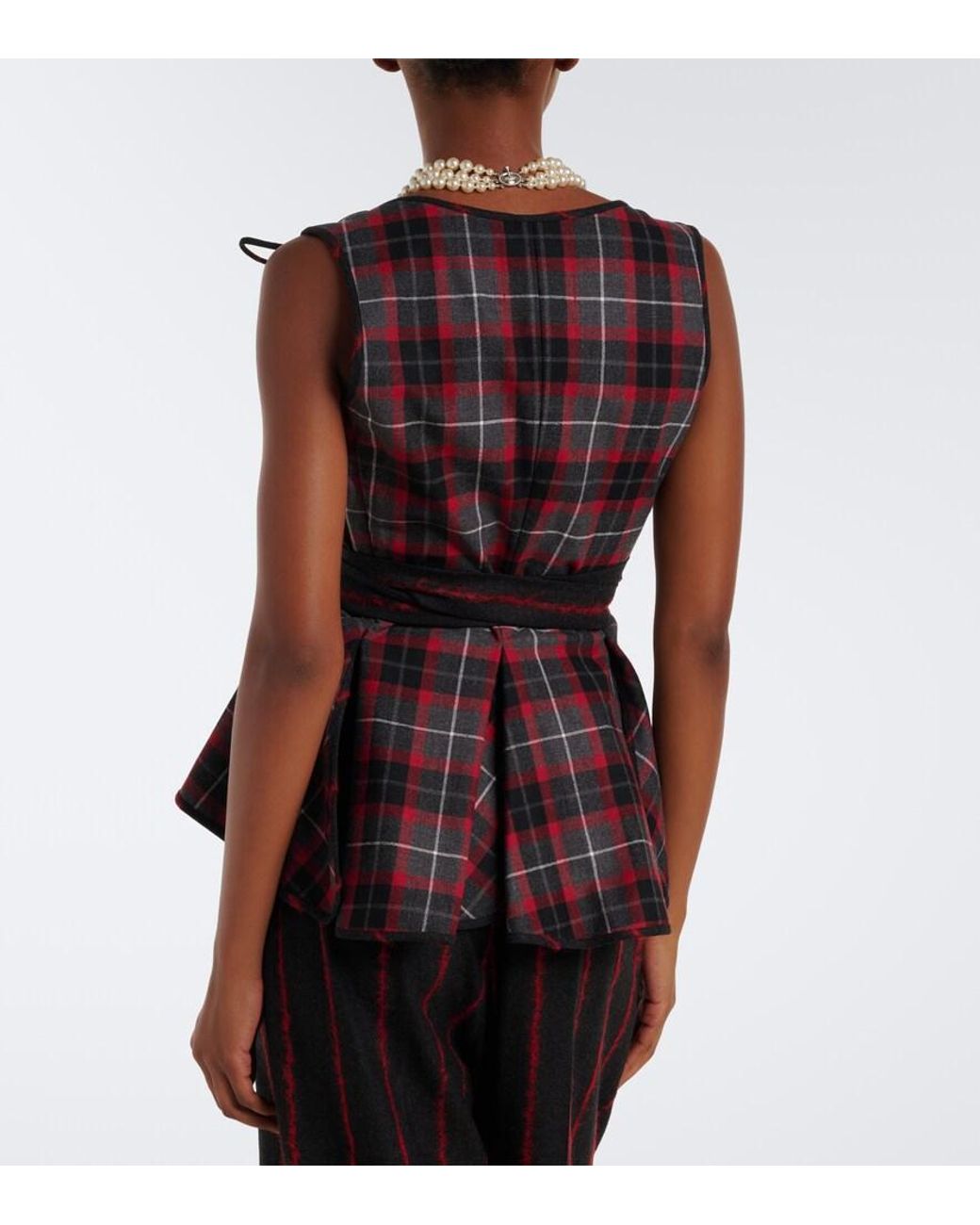 Vivienne Westwood Black Roxy Tartan Wool Top