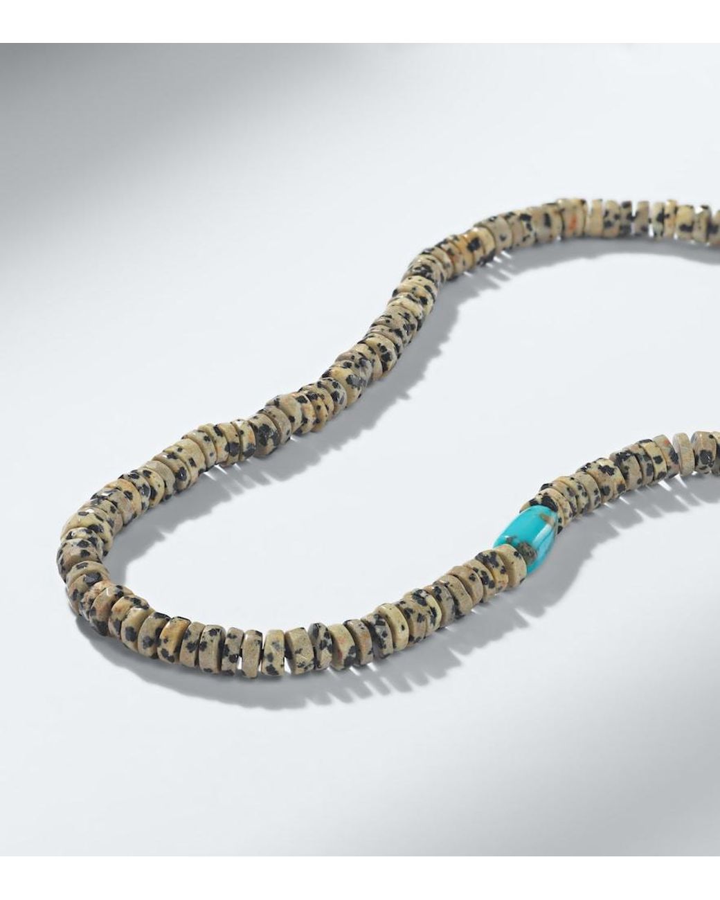 Ileana Makri Metallic 9Kt Beaded Necklace With Quartzes And Turquoises for men