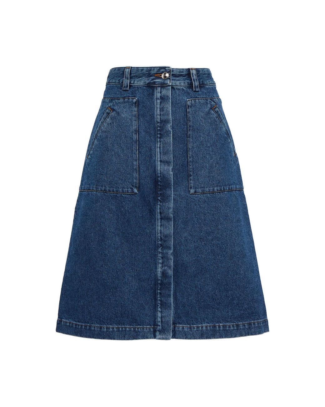 A.P.C. Anita Denim Midi Skirt in Blue | Lyst