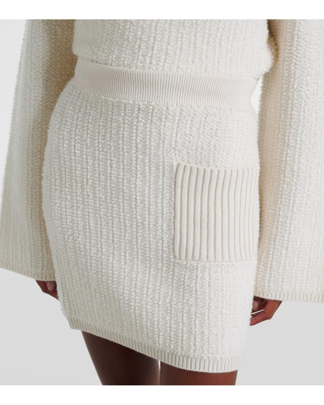 Lisa Yang White Imogen Knitted Cashmere Miniskirt