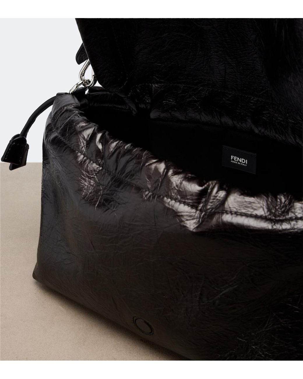 Fendi Black Baguette Soft Large Leather Shoulder Bag