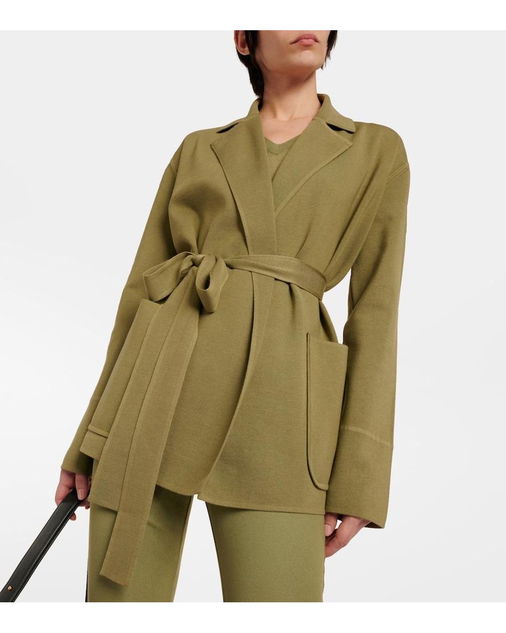 Joseph Green Silk-Blend Wrap Coat