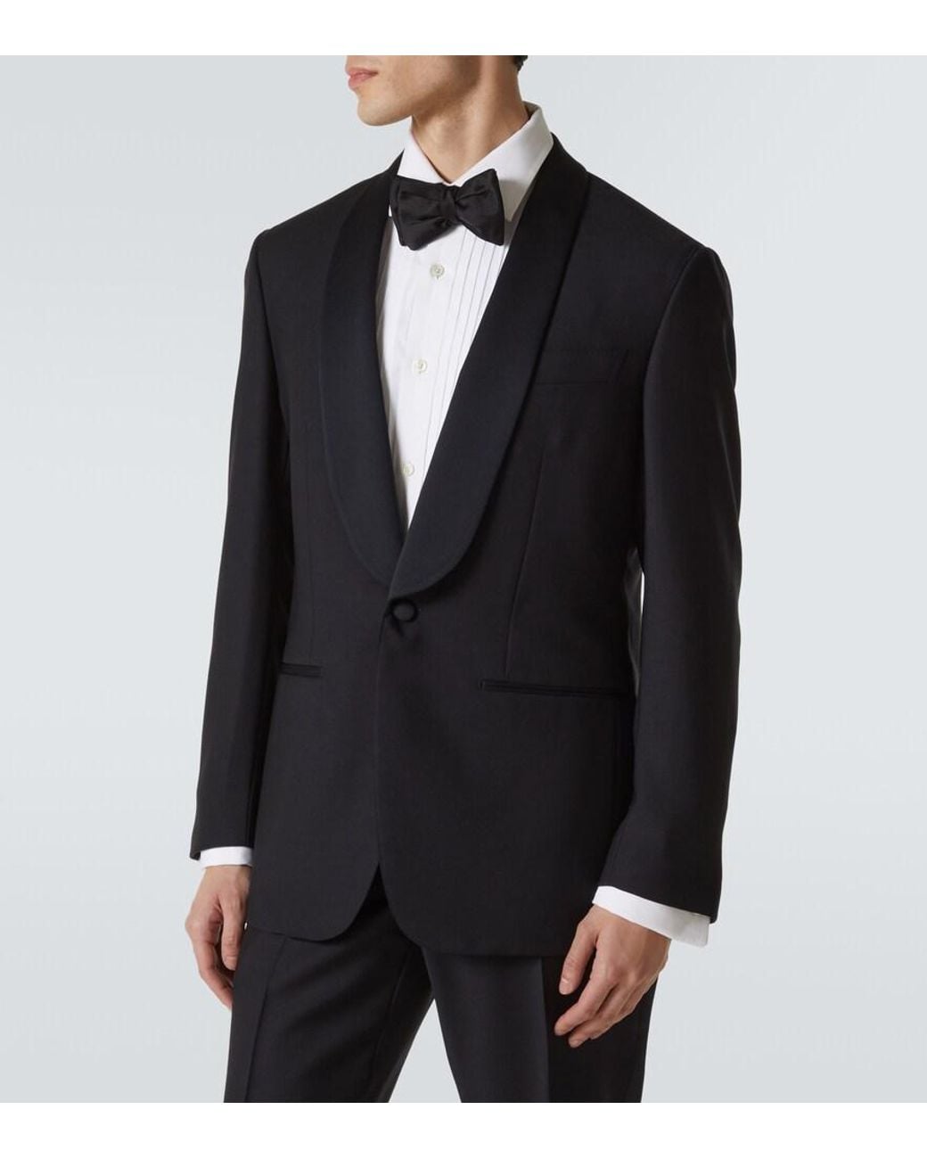 Thom Sweeney Black Wool And Mohair Tuxedo for men