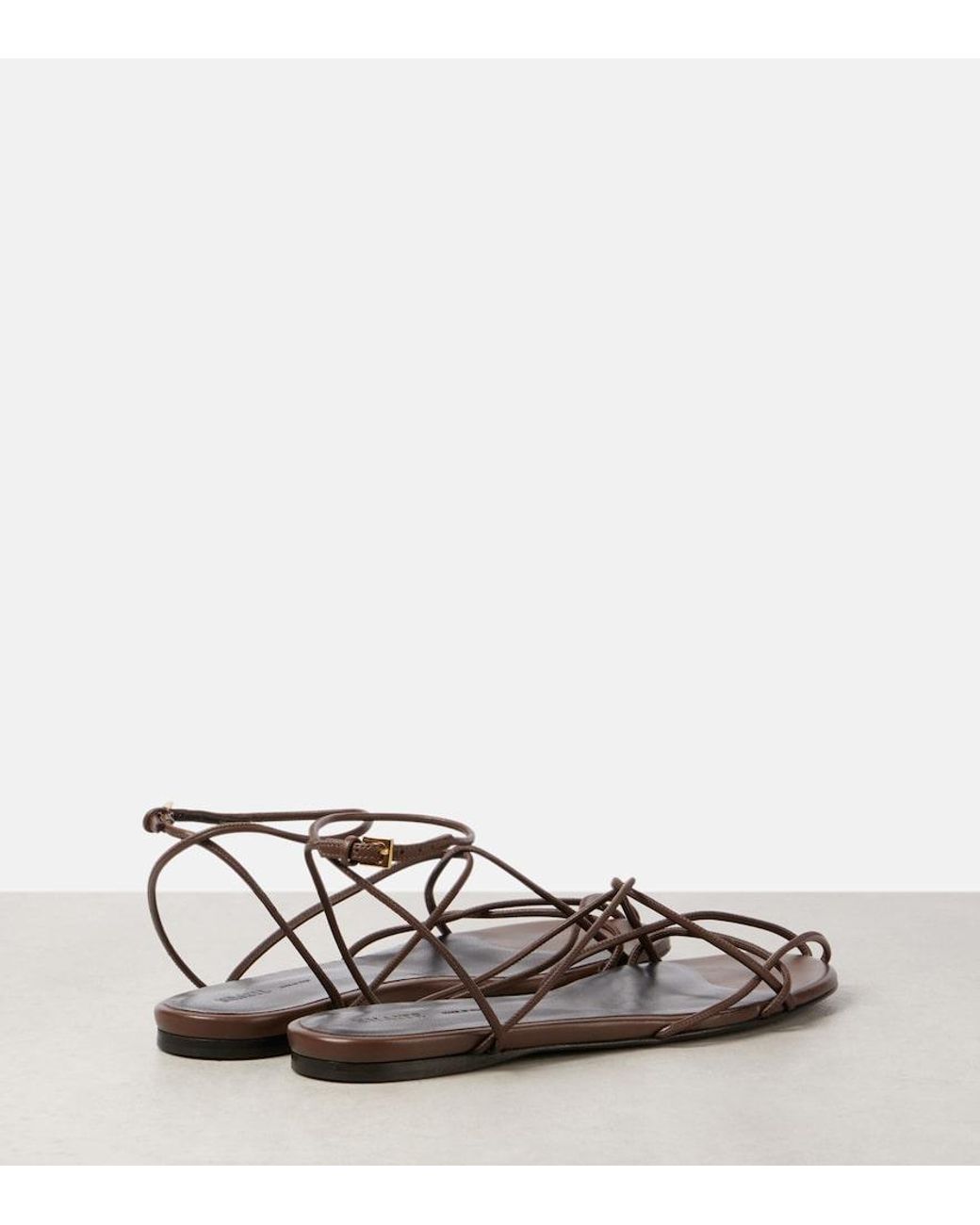 Khaite Brown Loulou Leather Sandals