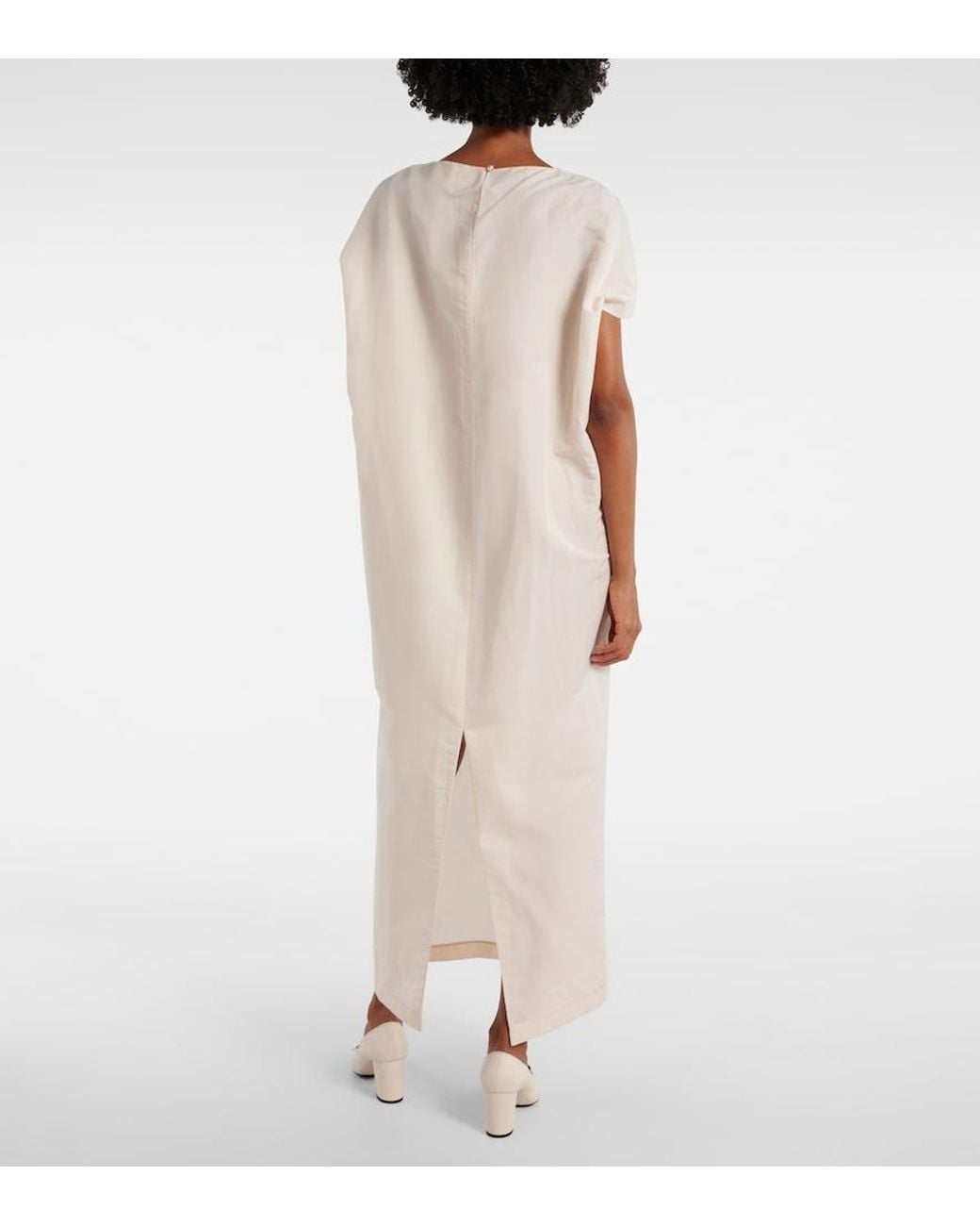 Khaite White Webster Silk And Cotton Organza Maxi Dress
