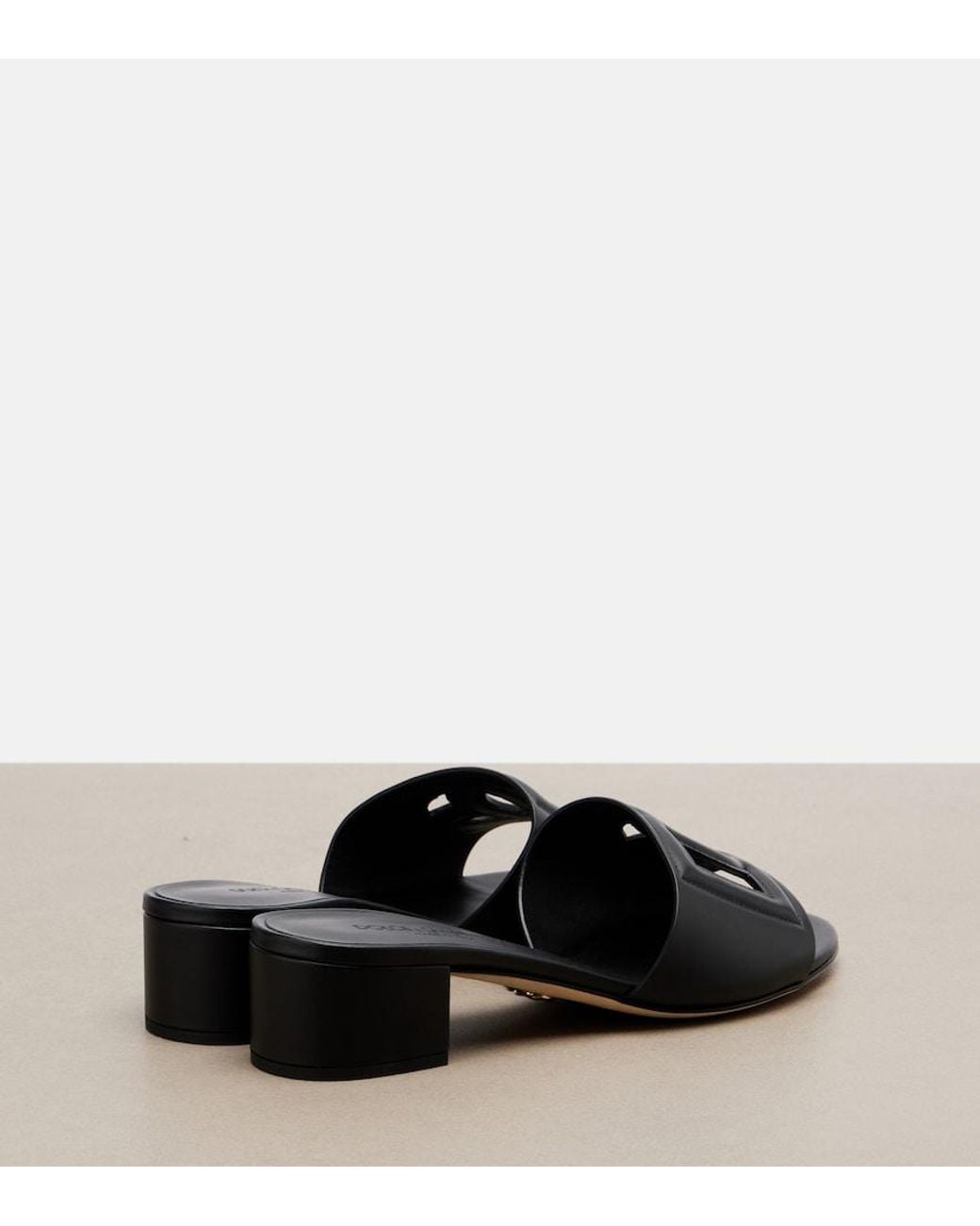 Dolce & Gabbana Black Dg Leather Mules