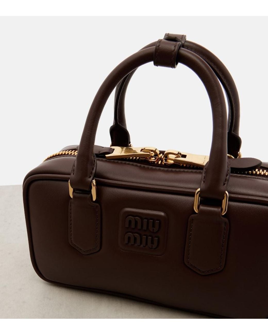 Miu Miu Brown Arcadie Leather Tote Bag