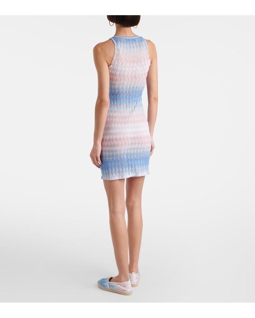 Missoni Blue Zigzag Ombre Lame Minidress