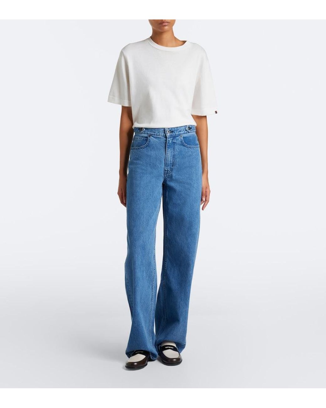 SLVRLAKE Denim Blue Cassie Wide-Leg Jeans