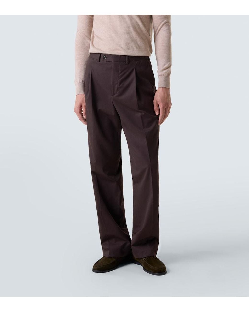 Saman Amel Brown Amo Cotton And Cashmere Straight Pants for men