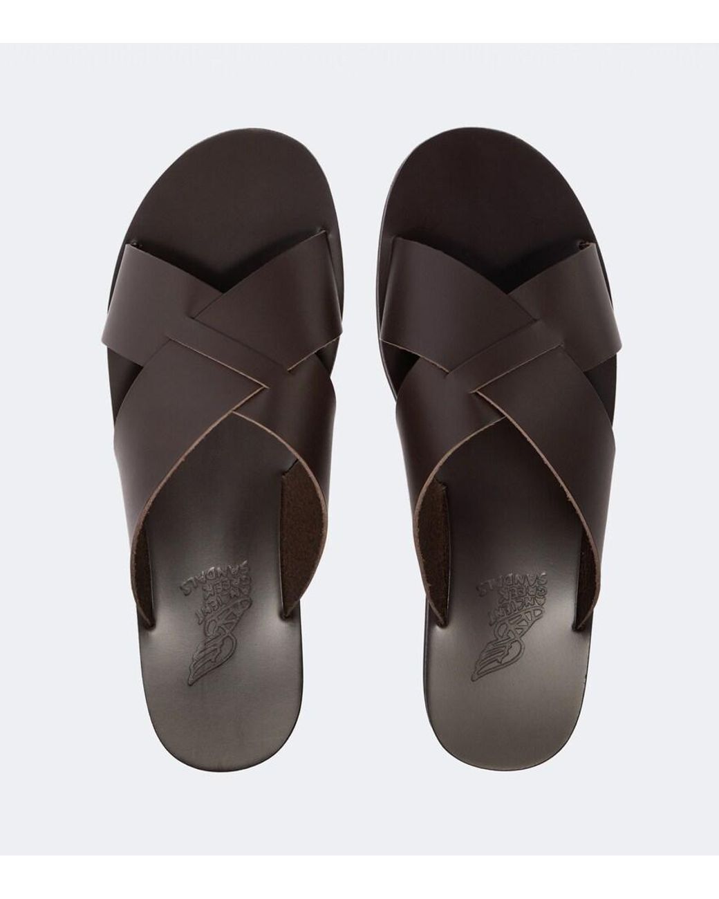 Ancient Greek Sandals Brown Bios Leather Sandals for men