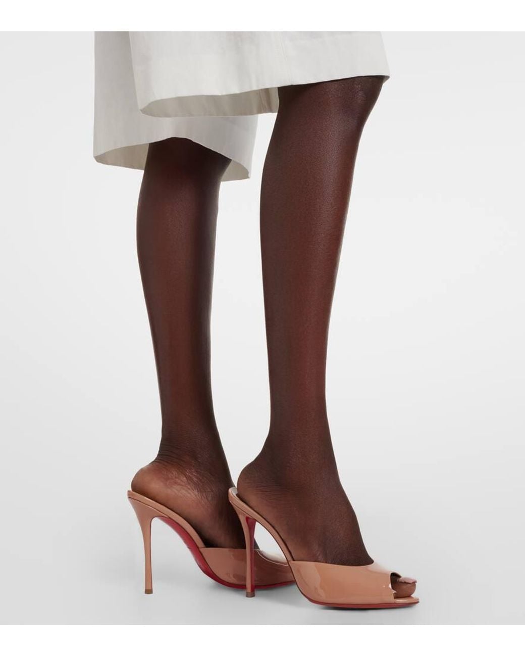 Christian Louboutin Pink Me Dolly Patent Leather Mules