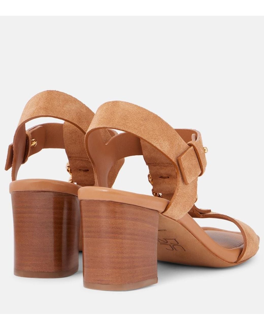 Ulla Johnson Brown Milla Embellished Suede Sandals