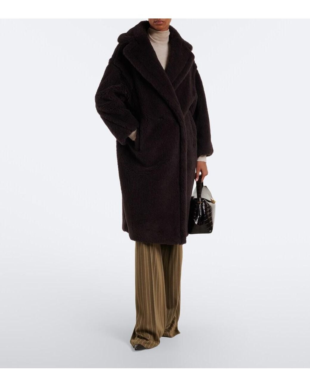 Max Mara Black Teddy Bear Icon Alpaca, Wool, And Silk Coat