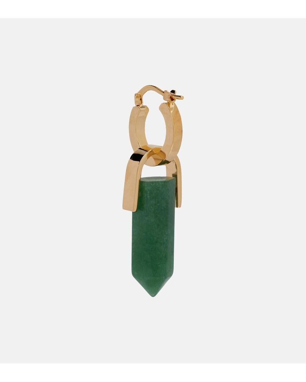 LaDoubleJ Green Pillar Embellished-Plated Earrings