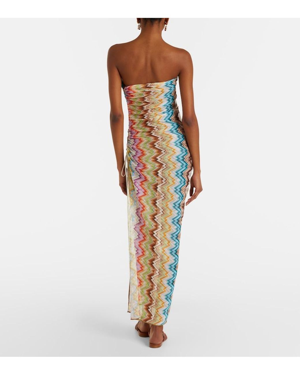 Missoni Metallic Zigzag Gathered Maxi Dress