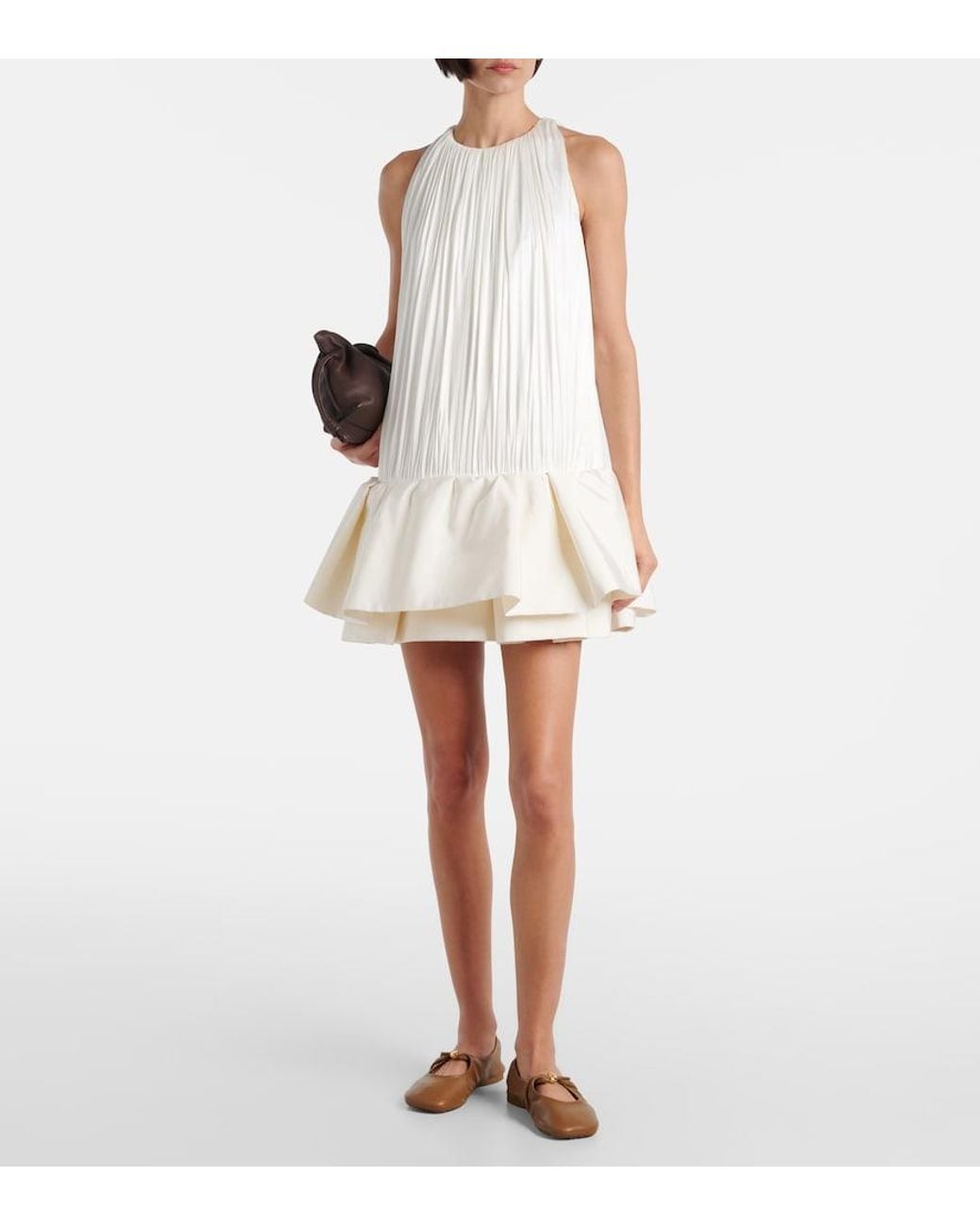 Loewe White Flamenco Mini Dress