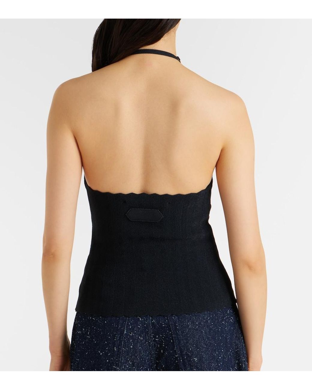 Jacquemus Black Tablier Knitted Halterneck Top