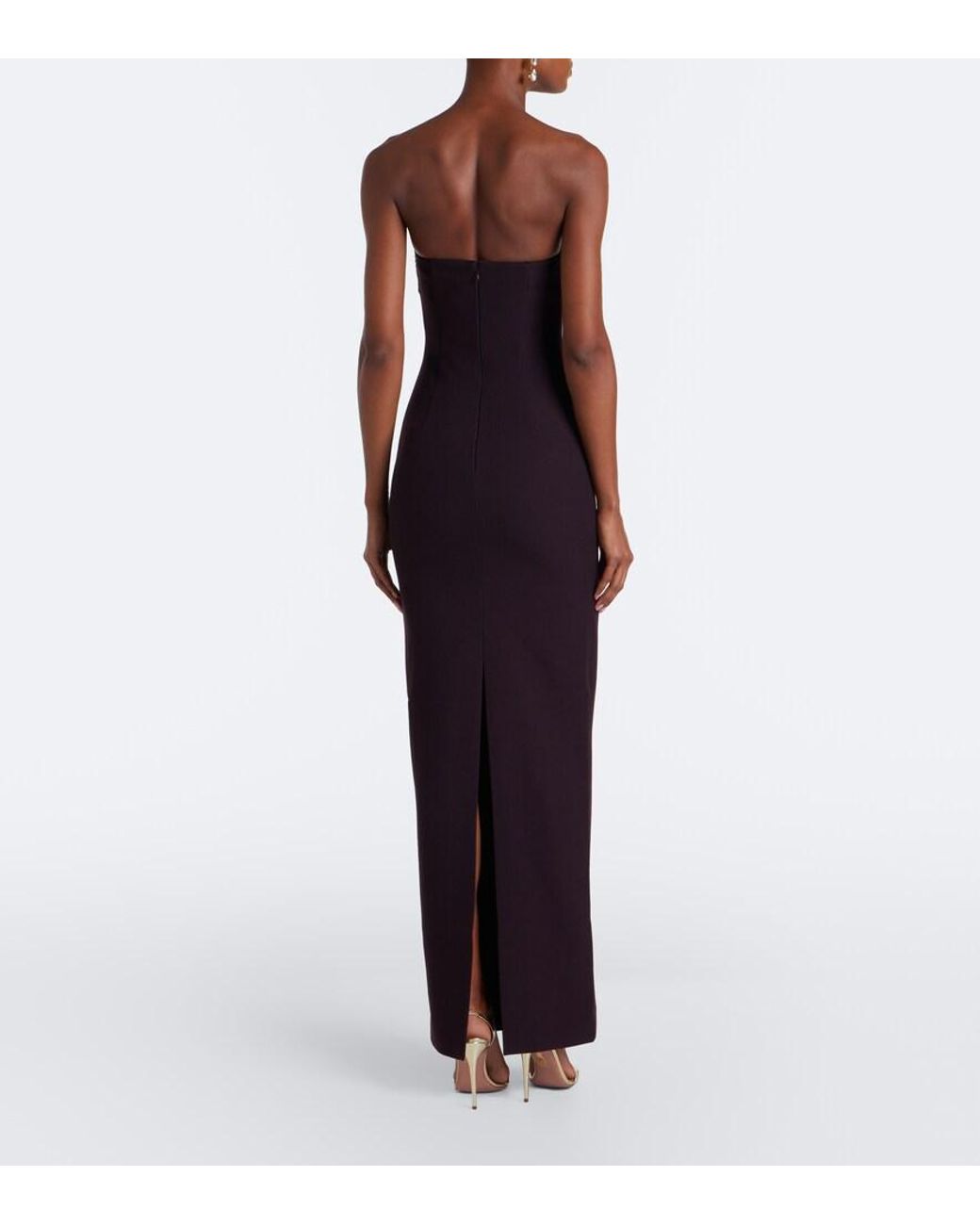 Roland Mouret Purple Embellished Paneled Corset Gown