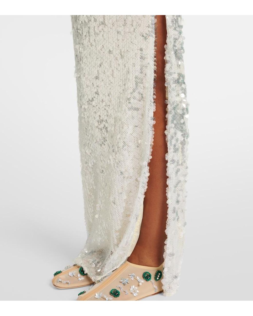 Christopher Esber White Opaline Sequined Strapless Gown