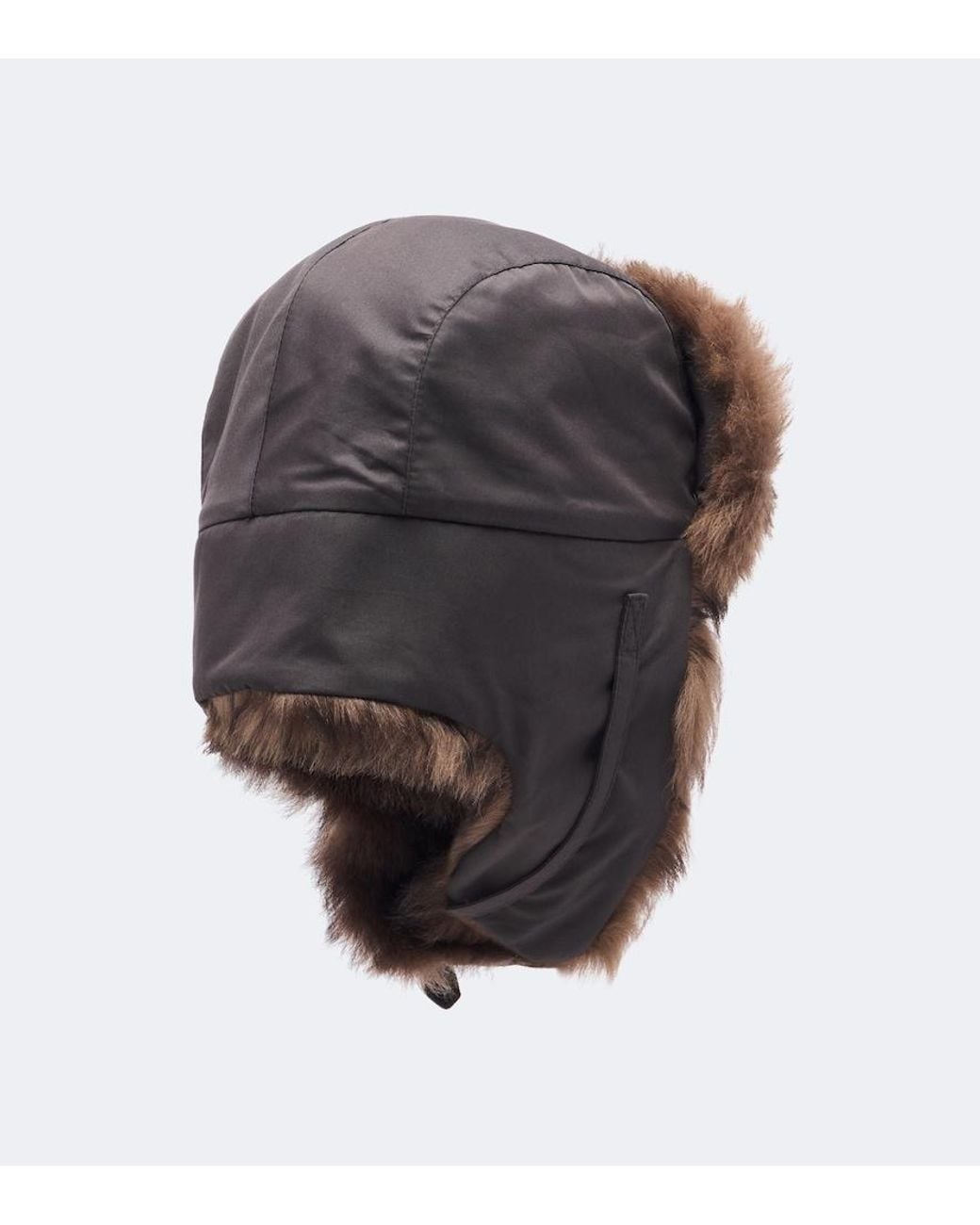 Lemaire Brown Shearling-Trimmed Cotton-Blend Aviator Hat