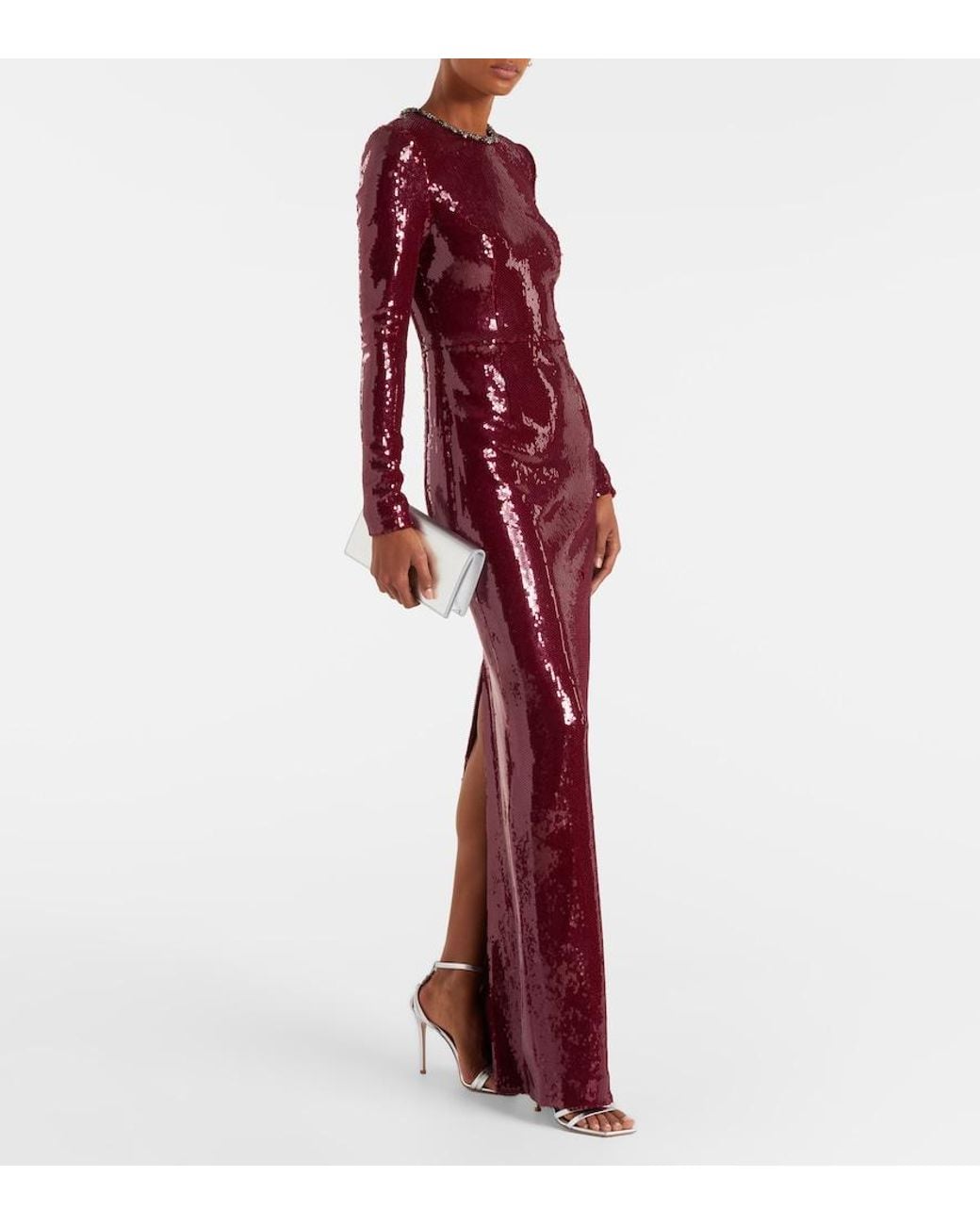 Rebecca Vallance Red Nero Sequined Gown