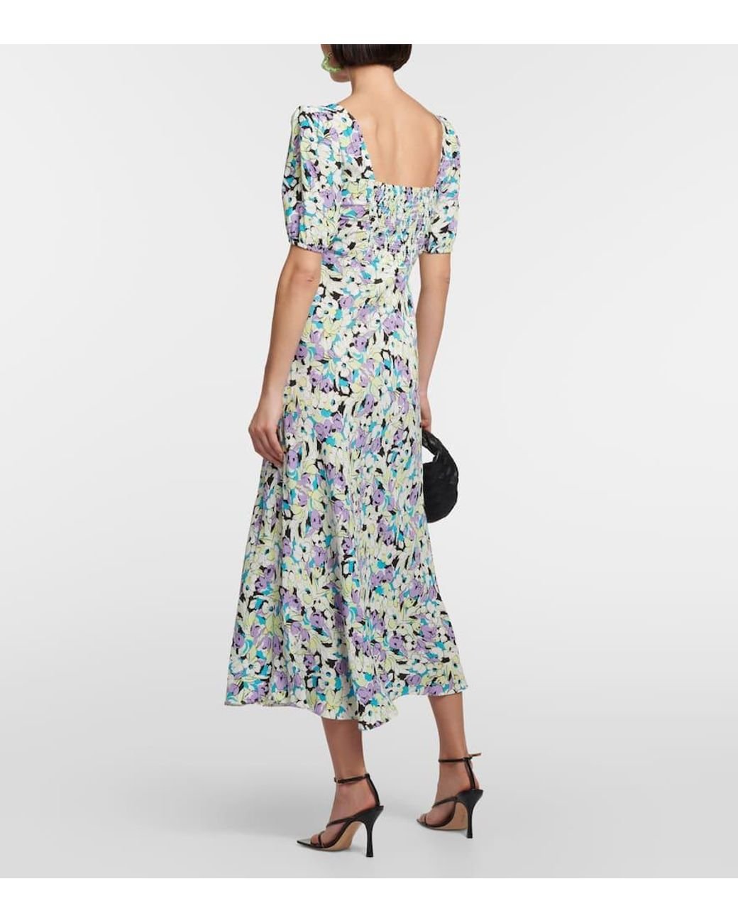 Diane von Furstenberg Blue Fiona Cotton Midi Dress