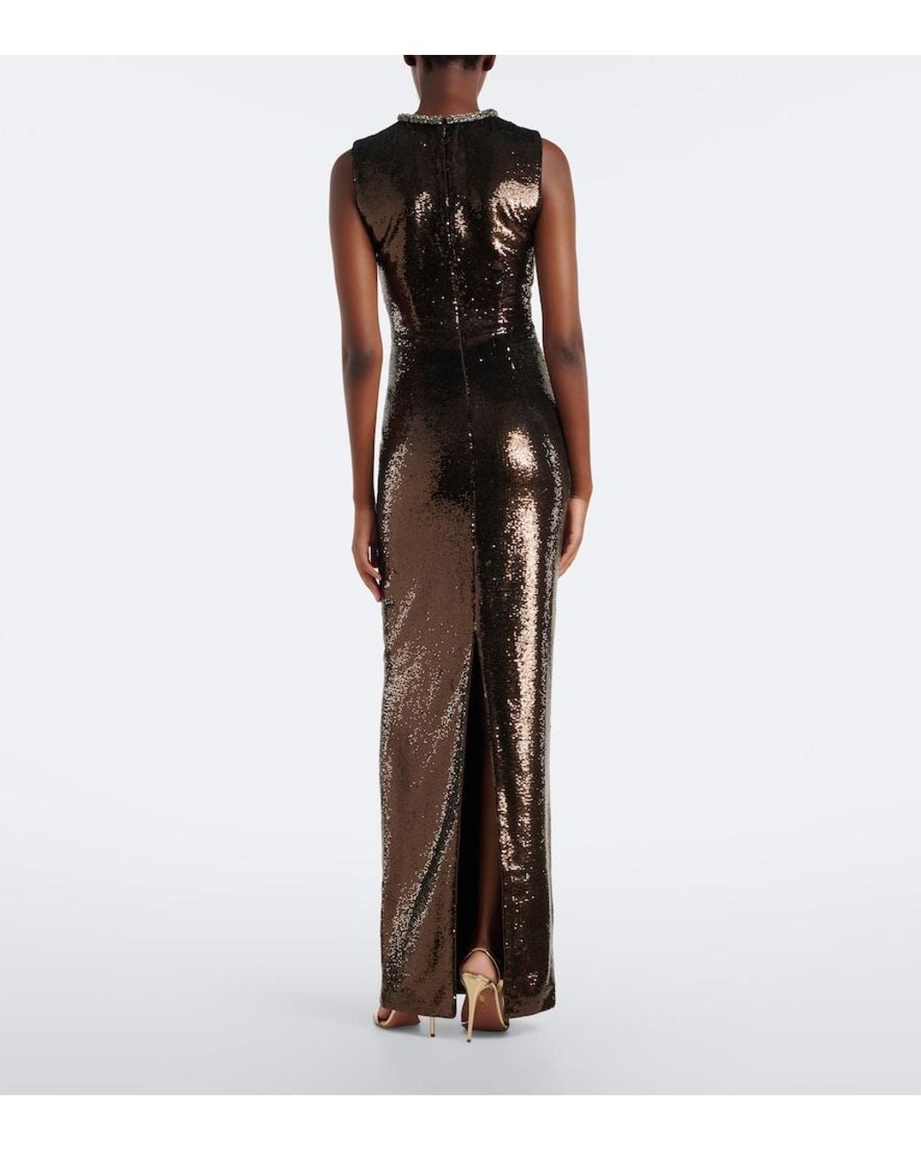Roland Mouret Black Sequined Embellished Gown