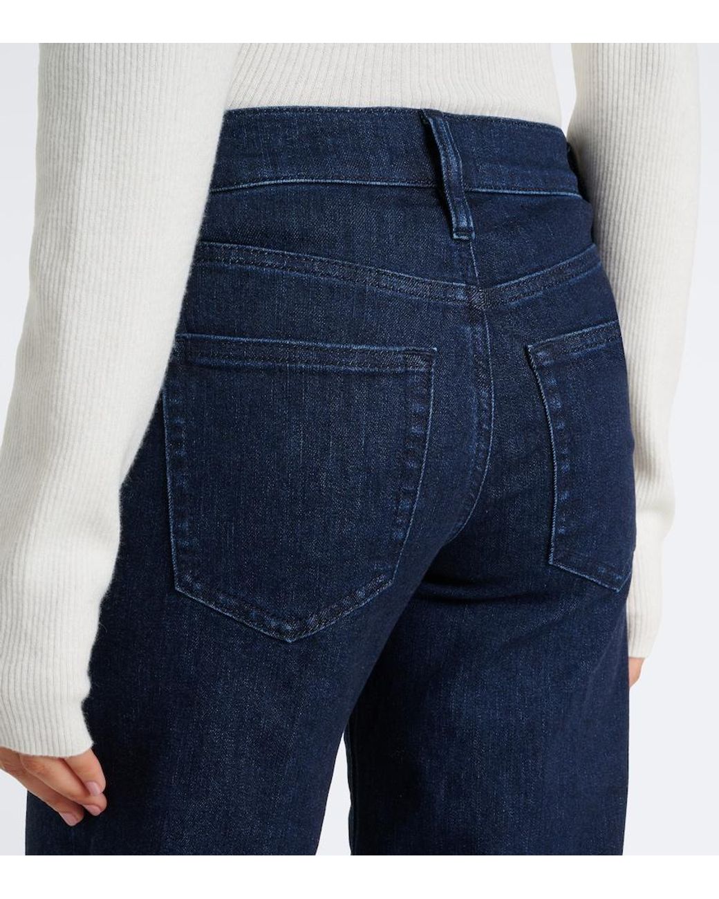 FRAME Blue Low Rise Wide-Leg Jeans